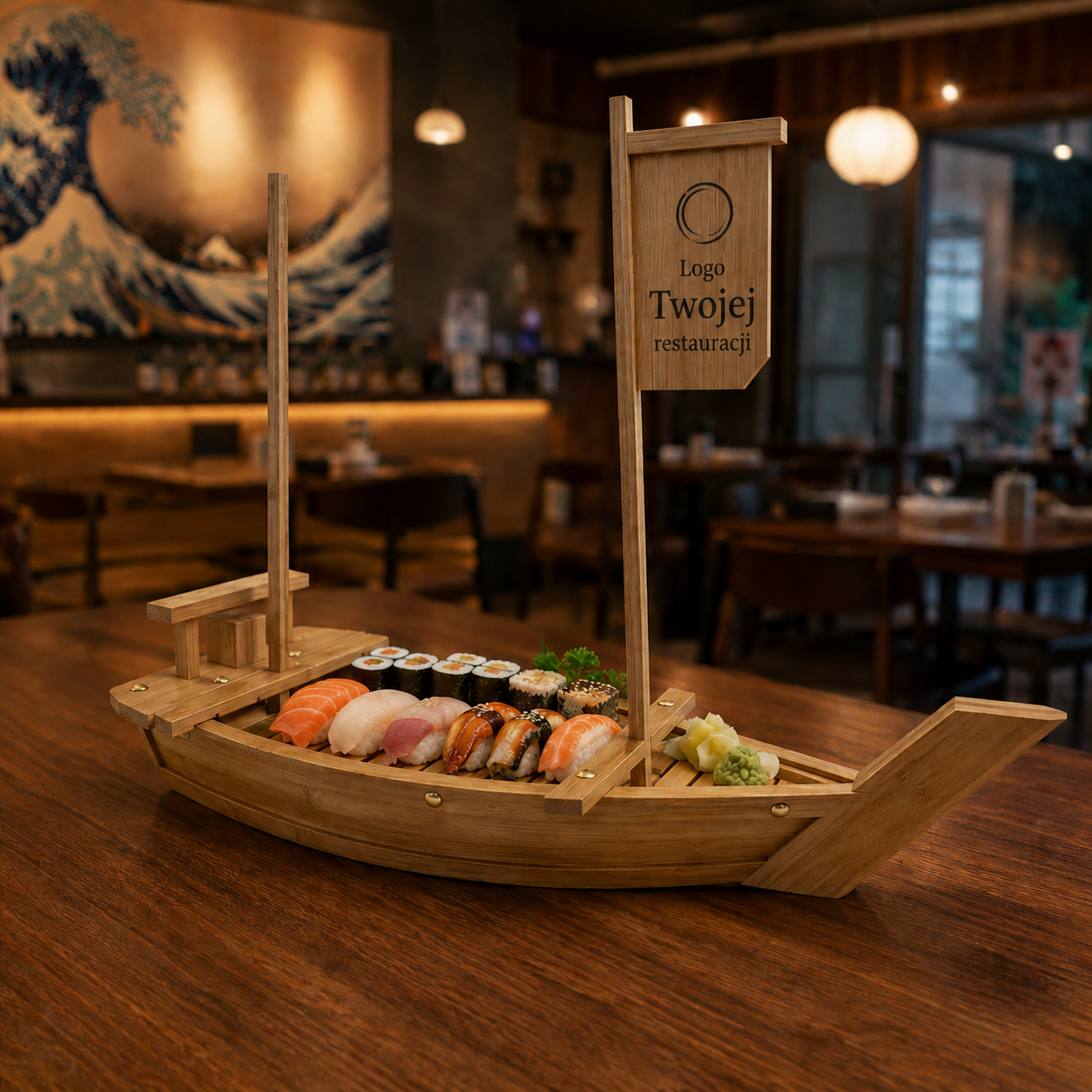 Statek do sushi, 60 cm